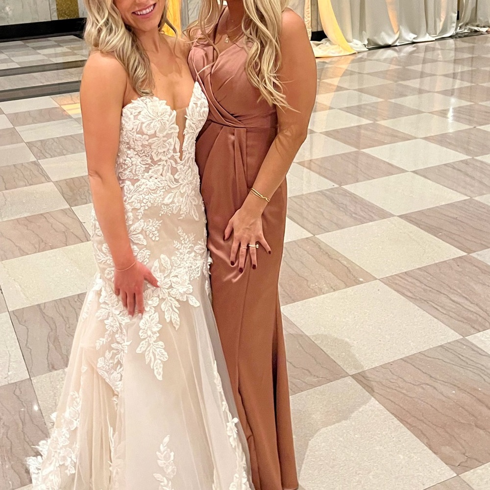 Revelry Blair Satin Dress - Desert Rose - 707